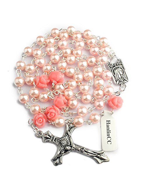 Hedi Pink Color Holy Rosary with Lourdes Medal