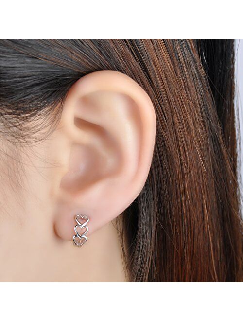 Infinite U Huggie Earrings 925 Sterling Silver Small Hoop for Women Girls