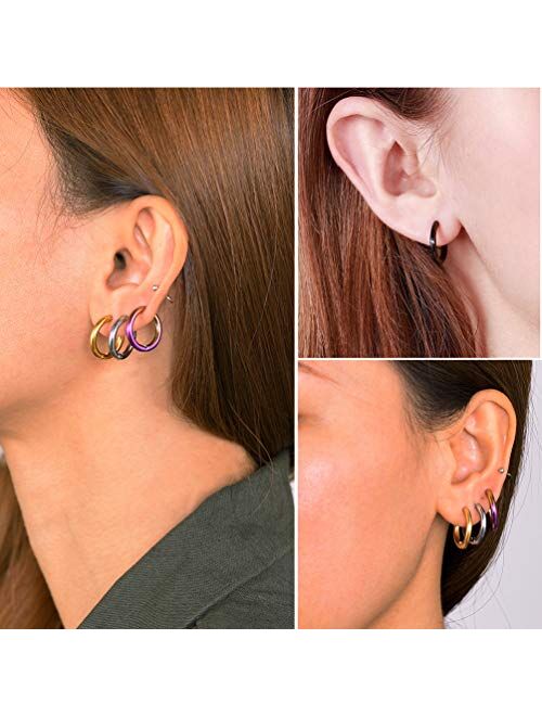 Punk Style Stainless Steel Spike Hoop Earrings Stud Earrings For Men Women Come Gift Box Statement Jewelry