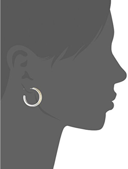 Tri-Tone Plated Bronze Diamond Accent C-Hoop Earrings