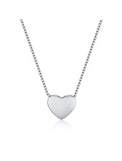 WRISTCHIE Sterling Silver Tiny Floating Heart Necklace 18"