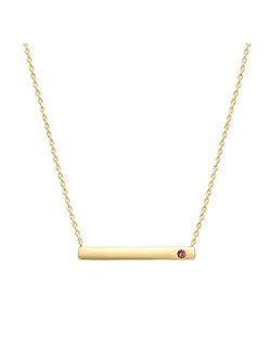 14K Gold Plated Swarovski Crystal Birthstone Bar Necklace | Dainty Necklace | Gold Necklaces for Women |