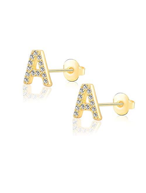 Tarsus Hypoallergenic Initial Studs Earrings Jewelry Gifts for Women Mens Girls