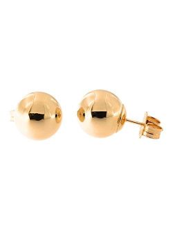 14k Yellow, White or Rose Gold Ball Stud Earrings
