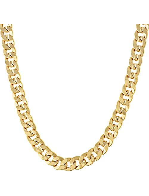 LIFETIME JEWELRY 6mm Cuban Link Chain Necklace 24k Gold Plated for Men and Women