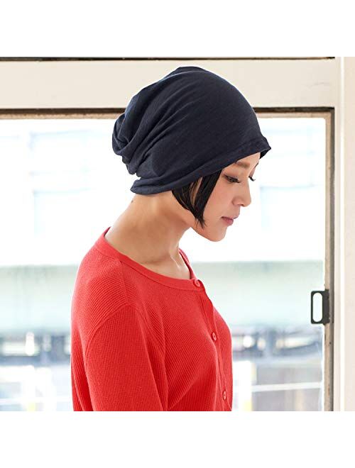 CHARM Organic Cotton Winter Hat Mens Slouchy Oversized Beanie Womens Chemo Cap