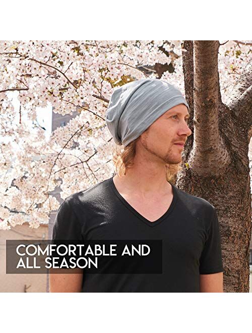 CHARM Summer Beanie for Men & Women - Slouchy Lightweight Chemo Cotton Hipster Fashion Knit Hat