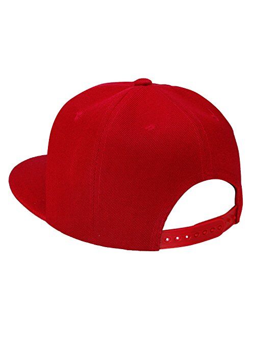 Falari Wholesale 12 Pack Snapback Hat Cap Hip Hop Style Flat Bill Blank Solid Color Adjustable Size