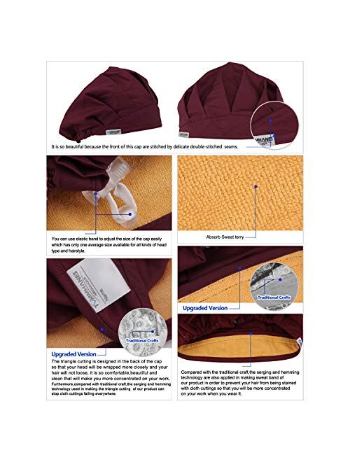 TOMMHANES AMISGUOER Bouffant Hat Work Leisure Cap One Size Multiple Colors