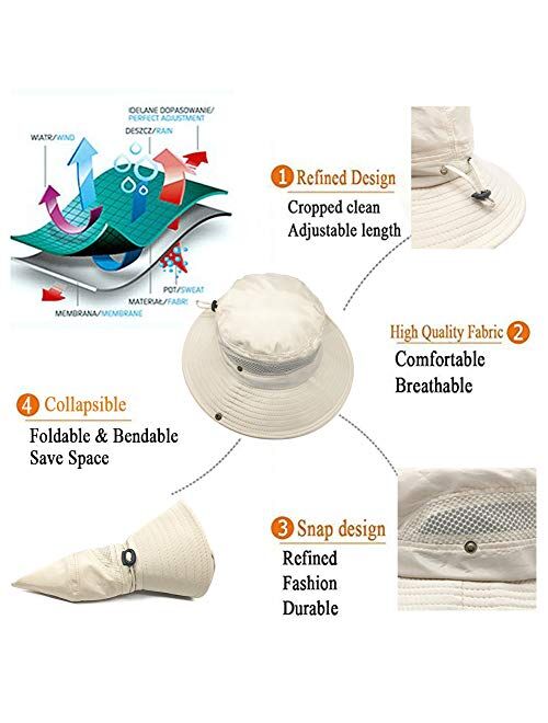 SIYWINA Sun Hats for Men Sun UPF50+ Hat Summer Men Outdoor Bucket Fishing Hats Wide Brim Lightweight Men's Sun Hats Unisex