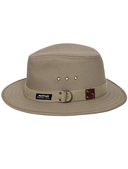 Panama Jack Men's Original Canvas Safari Sun Hat, 2 1/2" Brim, UPF (SPF) 50+ Sun Protection