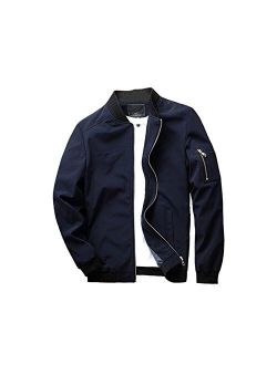 URBANFIND Men's Slim Fit Lightweight Sportswear Jacket Casual Bomber Jacket