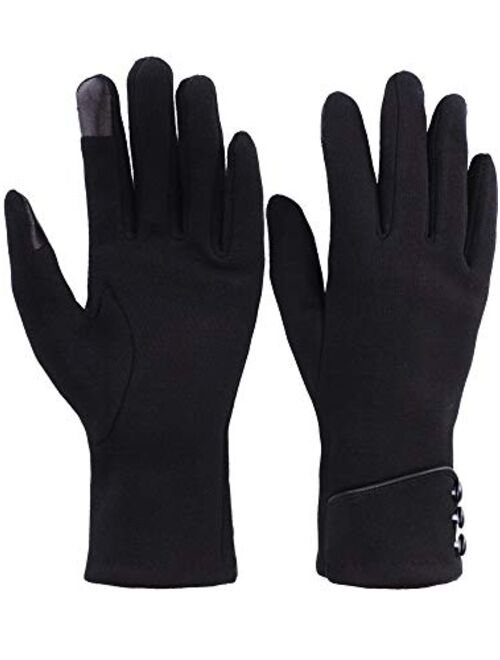 Patelai 3 Pairs Women Winter Gloves Warm Touchscreen Gloves Windproof Gloves for Women Girls Winter Using