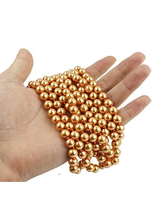 BeautyMood 2 Pcs Pearl Necklace, Stylish Long Pearl Chain for Clothing, Clothing Accessories Bead Accessories