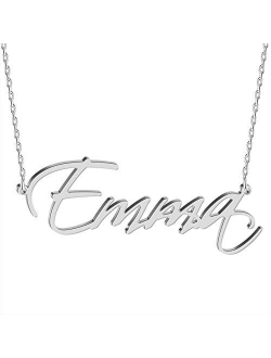 Custom Name Necklace 18K Gold Plated Sterling Silver Personalized Script Nameplate Jewelry Gift for Women