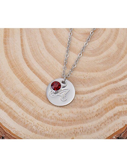HUAN XUN Initial Necklace Best Friend Necklaces for Girls Stainless Steel, 18