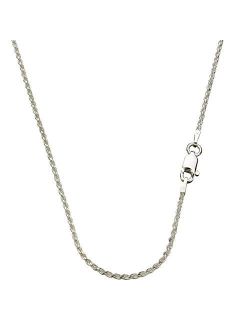 Sterling Silver 1.5mm Diamond-Cut Rope Nickel Free Chain Necklace Italy