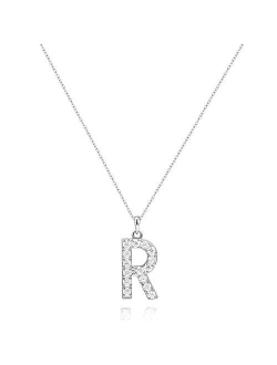 Tarsus Initial Cubic Zirconia Necklace Charm Jewelry Gifts for Girlfriend Women & Girls
