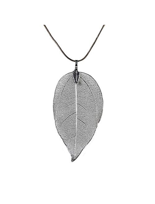 Edtoy Leaves Long Necklace Leaf Sweater Chain Pendant Fashion Accessories