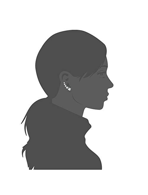 5 Pairs 18K White Gold Plated Princess Cut Clear Cubic Zirconia Stud Earring Pack