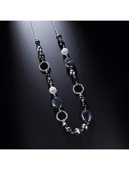 PEARL&CLUB Long Beaded Necklaces for Women - Sweater Chain Fashion Jewelry Necklace Gifts for Women