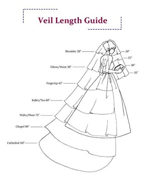 Whisttle 2-Tier Wedding Veil Waist Length Veil Short Bride Hair Accessoies Bridal Tulle with Comb and Pencil Edge