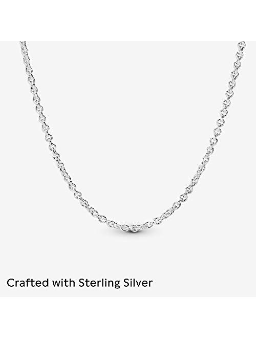 Pandora Jewelry Classic Cable Chain Sterling Silver Necklace, 17.7
