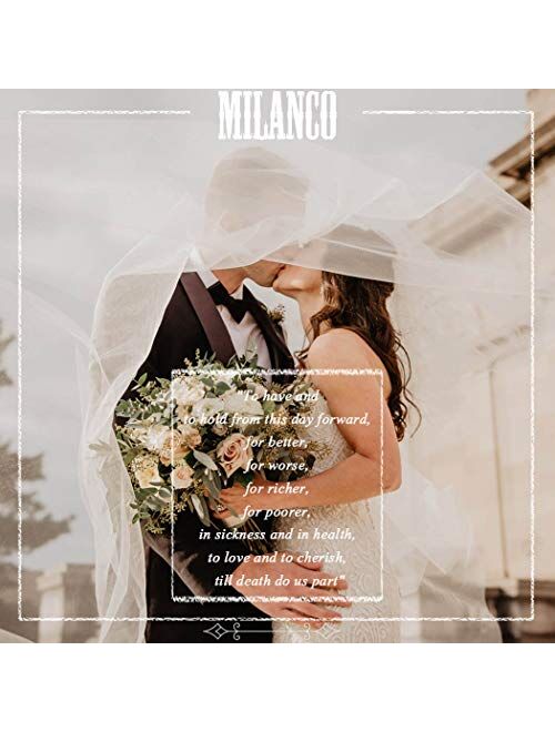 Milanco Wedding Bridal Veil with Metal Comb White Cut Edge Drop Veil 2 Tier Brides Hair Accessories for Women Elbow Length Waist Length