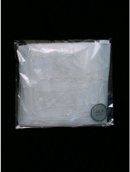 SAMKY 1T 1 Tier Crystal Pearl Wave Beaded Veil Fingertip 36"