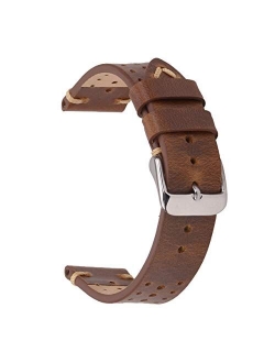 Rally Racing Leather Watch Band for Men,EACHE Leather Watch Bands Handmade Suede Leather Sport Perforated Watch Straps 18mm 20mm 22mm