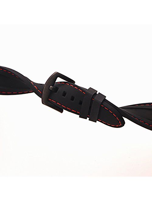 Carty Quick Release Watch Straps (20mm or 22mm) - Soft Silicone Rubber Replacement Watch Band