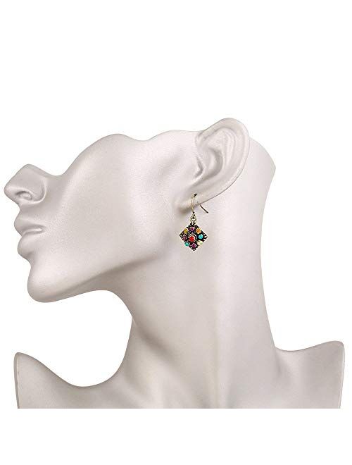 Bohemian National Style Earrings, OYEFLY Diamond Earrings Retro Rhinestone Ear Stud Earrings Jewelry Eardrop Gift