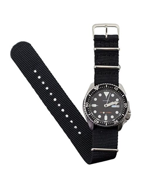 Benchmark Basics NATO Strap - Waterproof Ballistic Nylon Watch Band for Men & Women - Choice of Color & Width - 18mm, 20mm, 22mm or 24mm