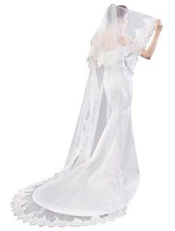 EllieHouse Women's Custom Made Long 2 Tier Wedding Bridal Veil With Free Comb E74