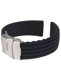 Watch band exchange belt silicone rubber wristwatch strap waterproof 18mm black
