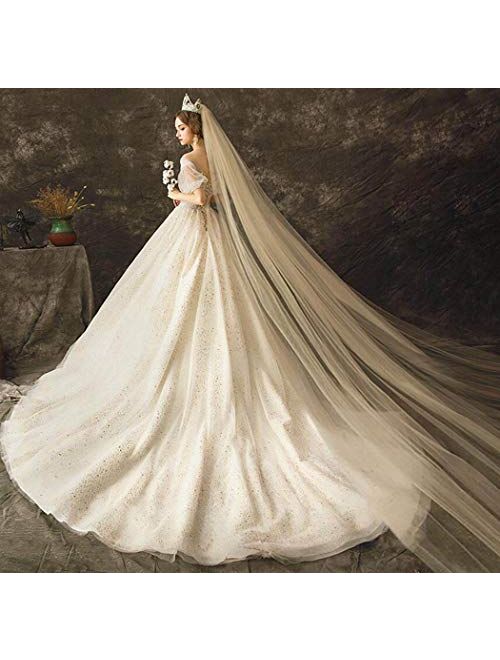 Fdesigner Bride Cathedral Veil Wedding Chapel Veils Bridal Headpieces Statement Veils Long Soft Veil with Comb 2T