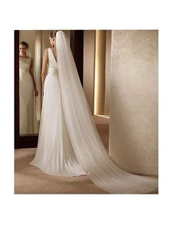 U-Hotmi 2 Tier Long Cathedral Wedding Bridal Veil with Comb