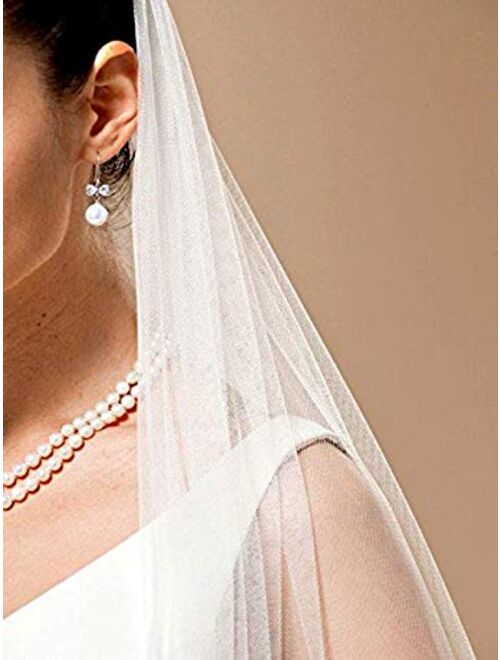 Aukmla Bridal Wedding Veils with Comb Attached. Hair Accessories for Bride