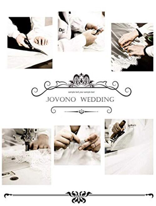 Jovono Womens One Tier Cathedral Wedding Bridal Veils with Combs Lace Decals