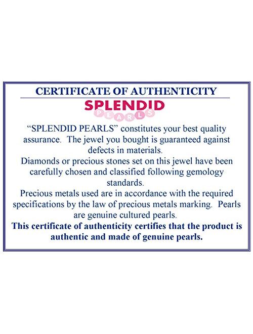 Splendid Pearls 925 Sterling Silver 8mm Genuine Pearls Freshwater Cultured Lever-back Dangle Earrings for Women