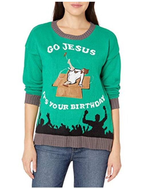 Blizzard Bay Women's Jesus Manger Led Light-up Ugly Christmas Sweater