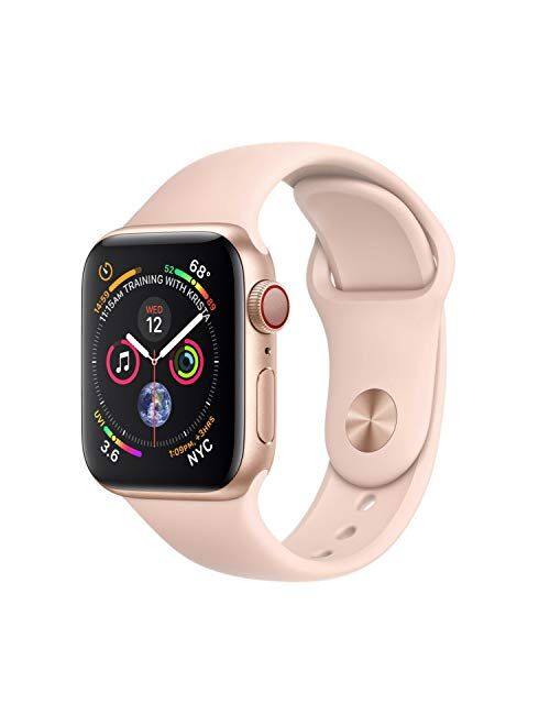 Apple Watch Series 4 (GPS + Cellular, 40MM) - Gold Aluminum Case with Pink Sand Sport Band (Renewed)