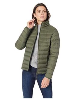 Women's Lightweight Long-Sleeve Full-Zip Water-Resistant Packable Puffer Jacket, Olive, Medium