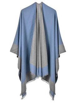 Winter Poncho Cape Open Front Blanket Shawl and Wrap Cloak Cardigan Sweater Coat