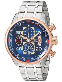 Men's 17203 AVIATOR Stainless Steel and 18k Rose Gold Ion-Plated Watch