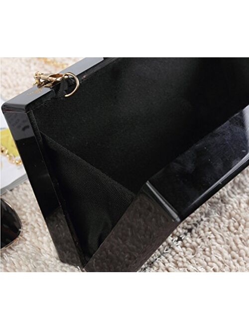 Shiratori Women Evening Clutch Bag, Acrylic Square Box Shoulder HandBags For Wedding Party Tote Purse