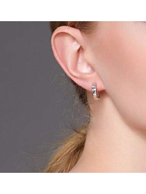 AMBESTEE Women Girls Fashion Jewelry 925 Diamond Rhinestones Sterling Silver Earrings Studs Set-About Half an Inch