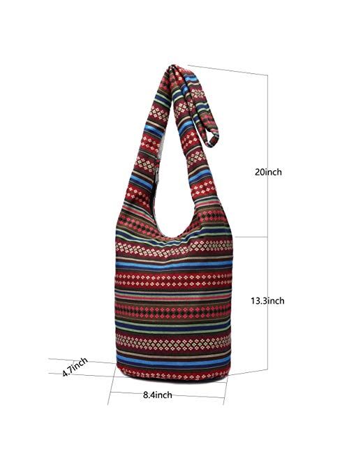 Women Hand Fashion canvas Hippie Crossbody Bags Cotton Bohemian Animal Prints Hobo Bags