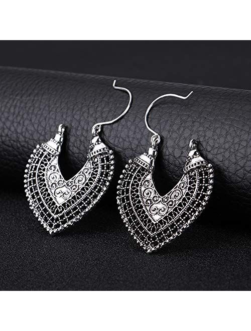 Fashion Women's Boho Ethnic Drop Dangle Vintage Earrings Jewelry Bronze Silver