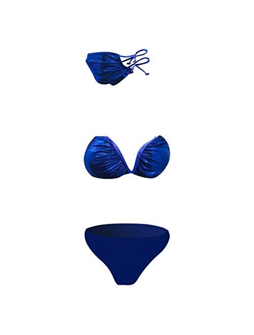 COLNER Bikini Swimwear Three-Piece Balaclava Swimsuit With Mask